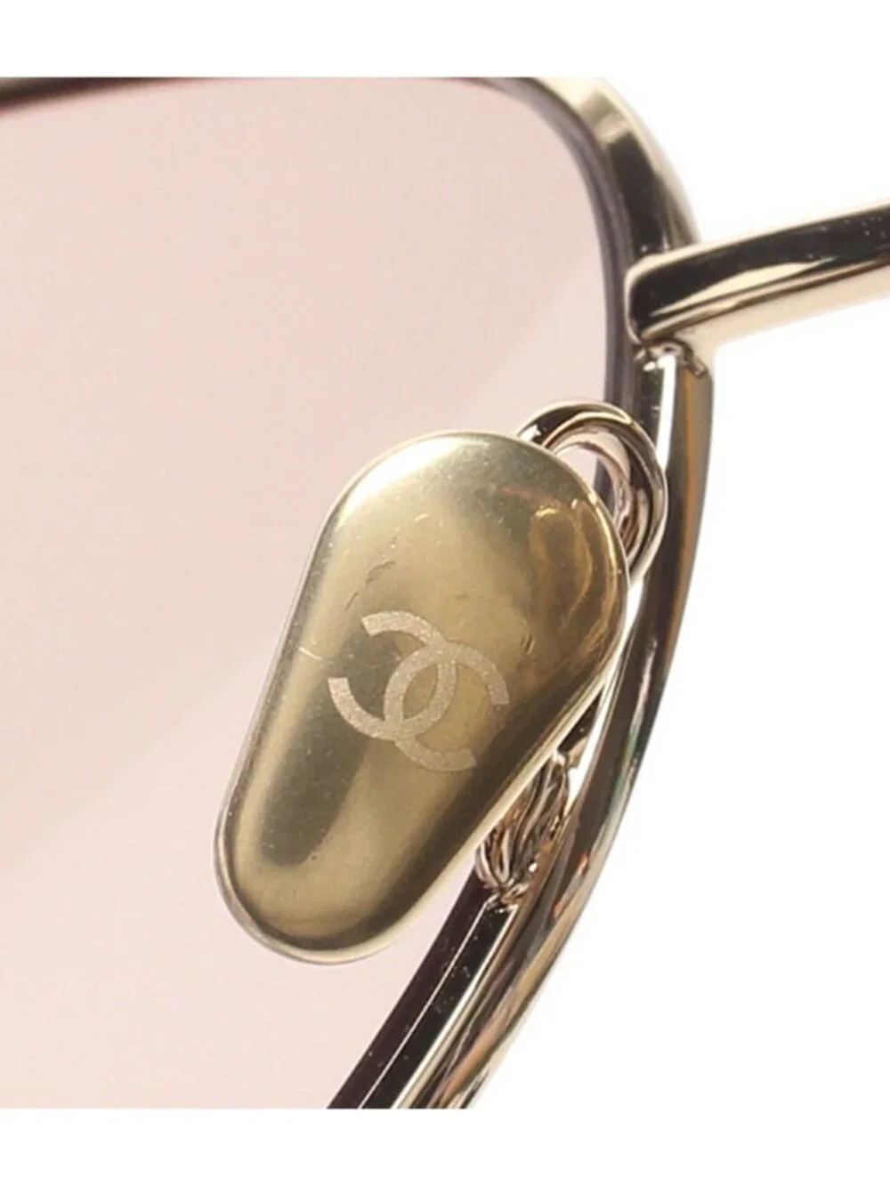 Chanel Sunglasses Eyewear Gold Panto Shape Optical